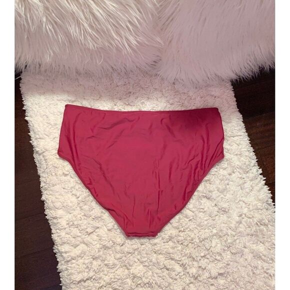 Allure IMG Maroon Cutout Bow Sides Bikini Brief Swim Bottom Plus Size 20-22 - Picture 8 of 9